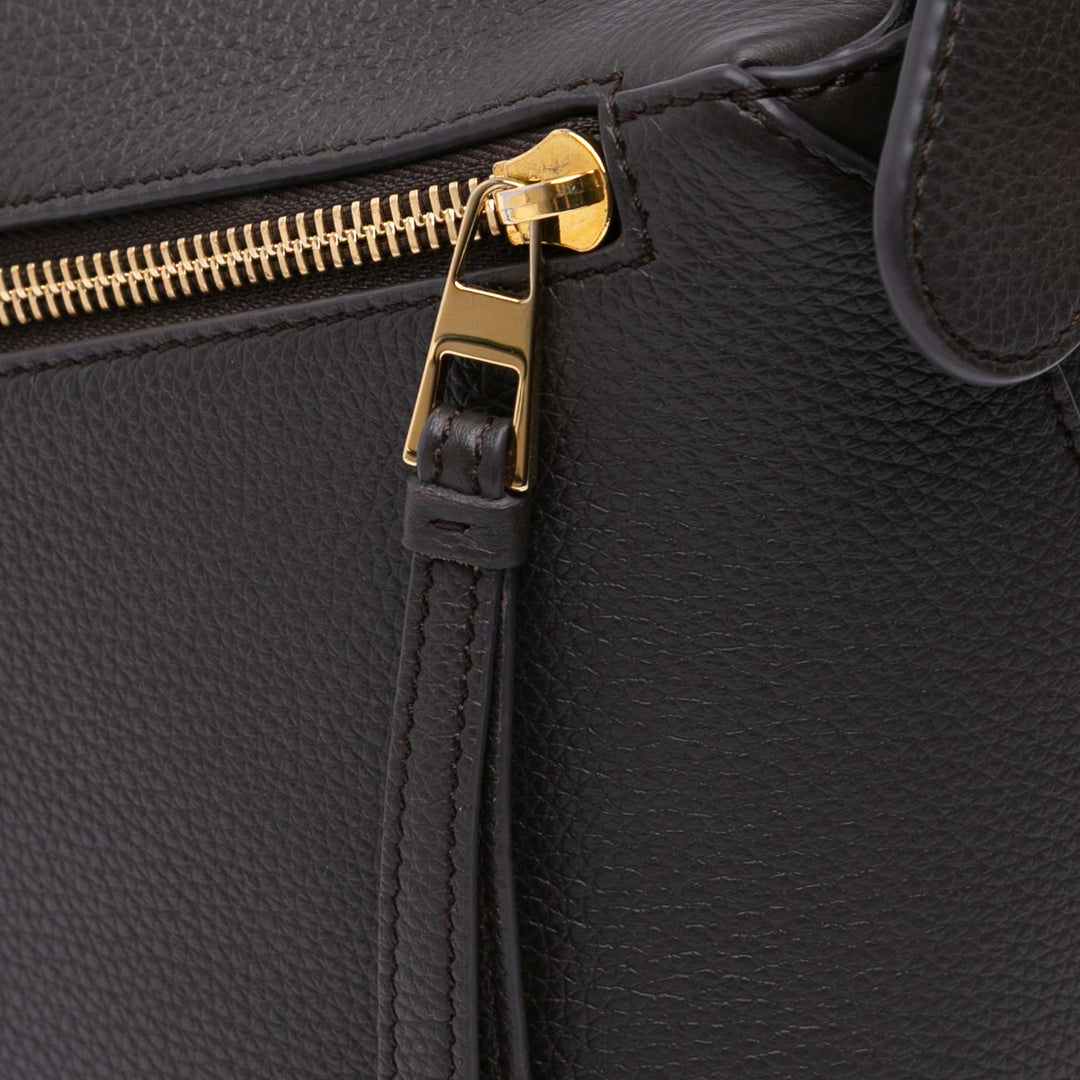Small Calfskin Puzzle Edge Satchel Gray - Gaby Paris