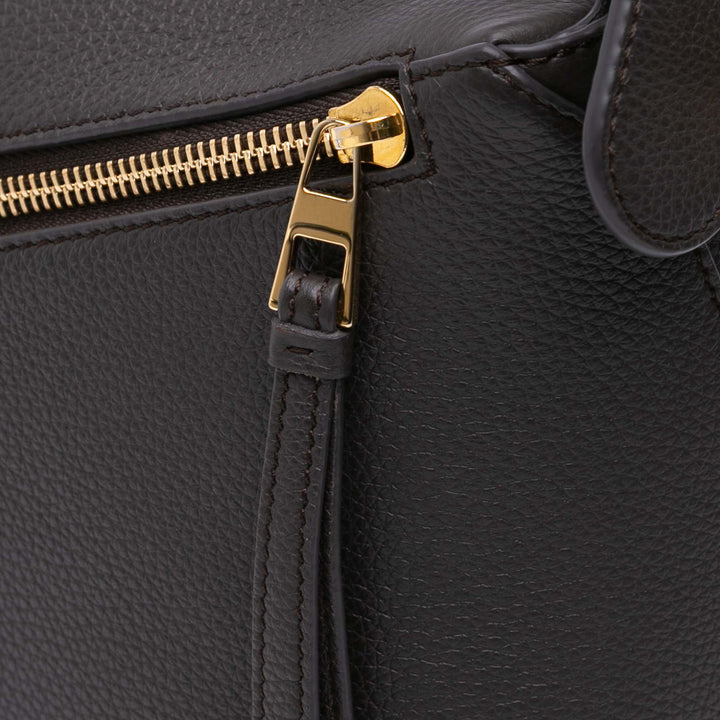 Small Calfskin Puzzle Edge Satchel Gray - Gaby Paris
