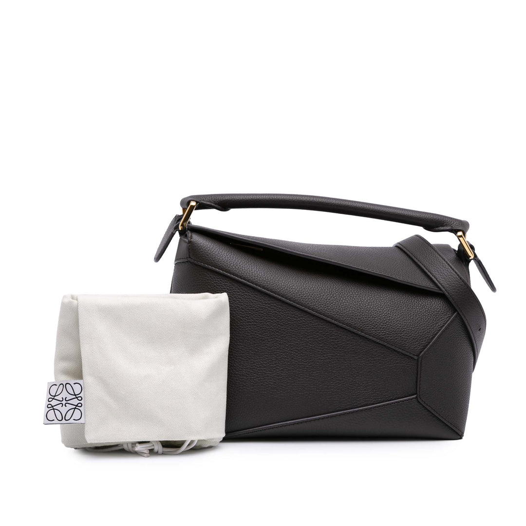 Small Calfskin Puzzle Edge Satchel Gray - Gaby Paris
