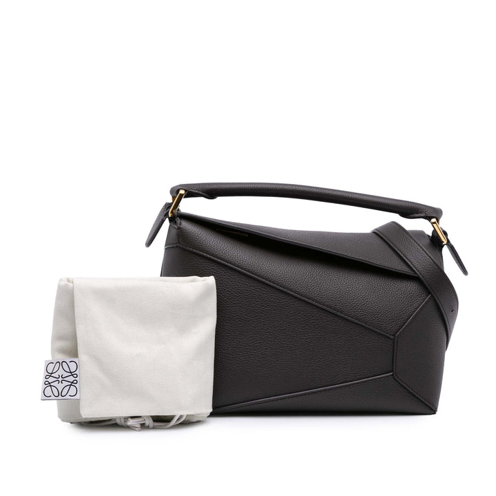 Small Calfskin Puzzle Edge Satchel Gray - Gaby Paris