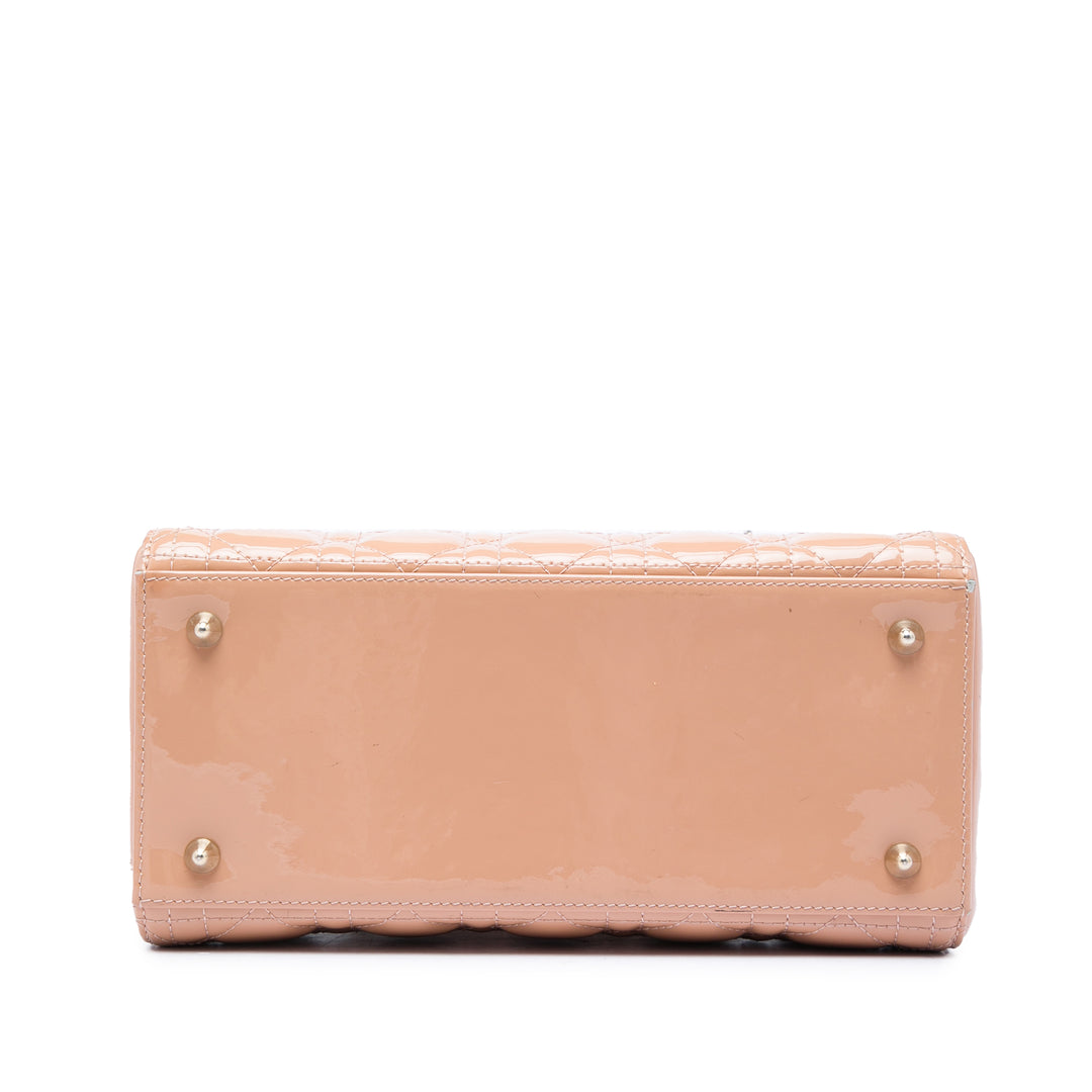 Dior Medium Cuir verni Cannage Lady Dior