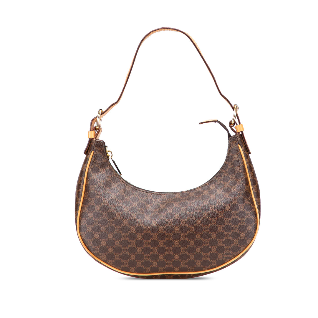 Macadam Coated Canvas Ava Shoulder Bag Brown - Gaby Paris