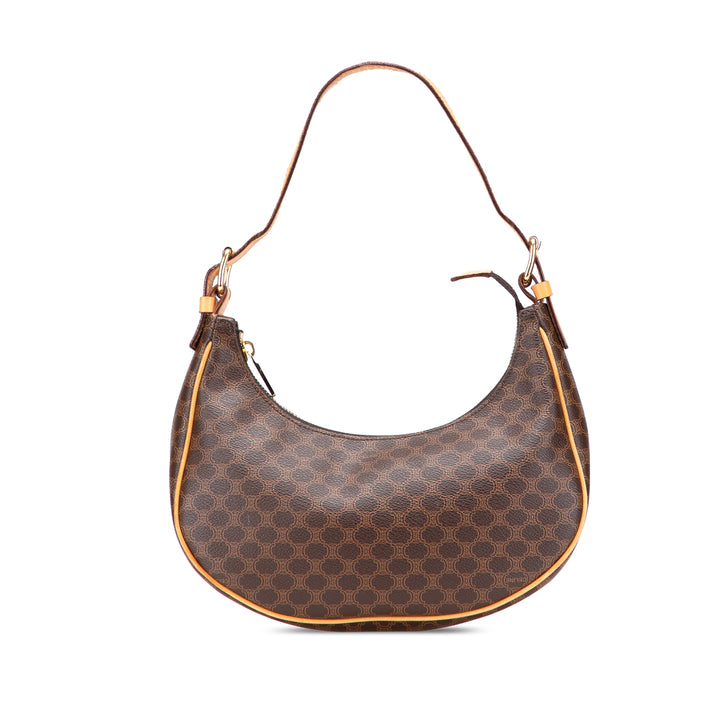 Macadam Coated Canvas Ava Shoulder Bag Brown - Gaby Paris