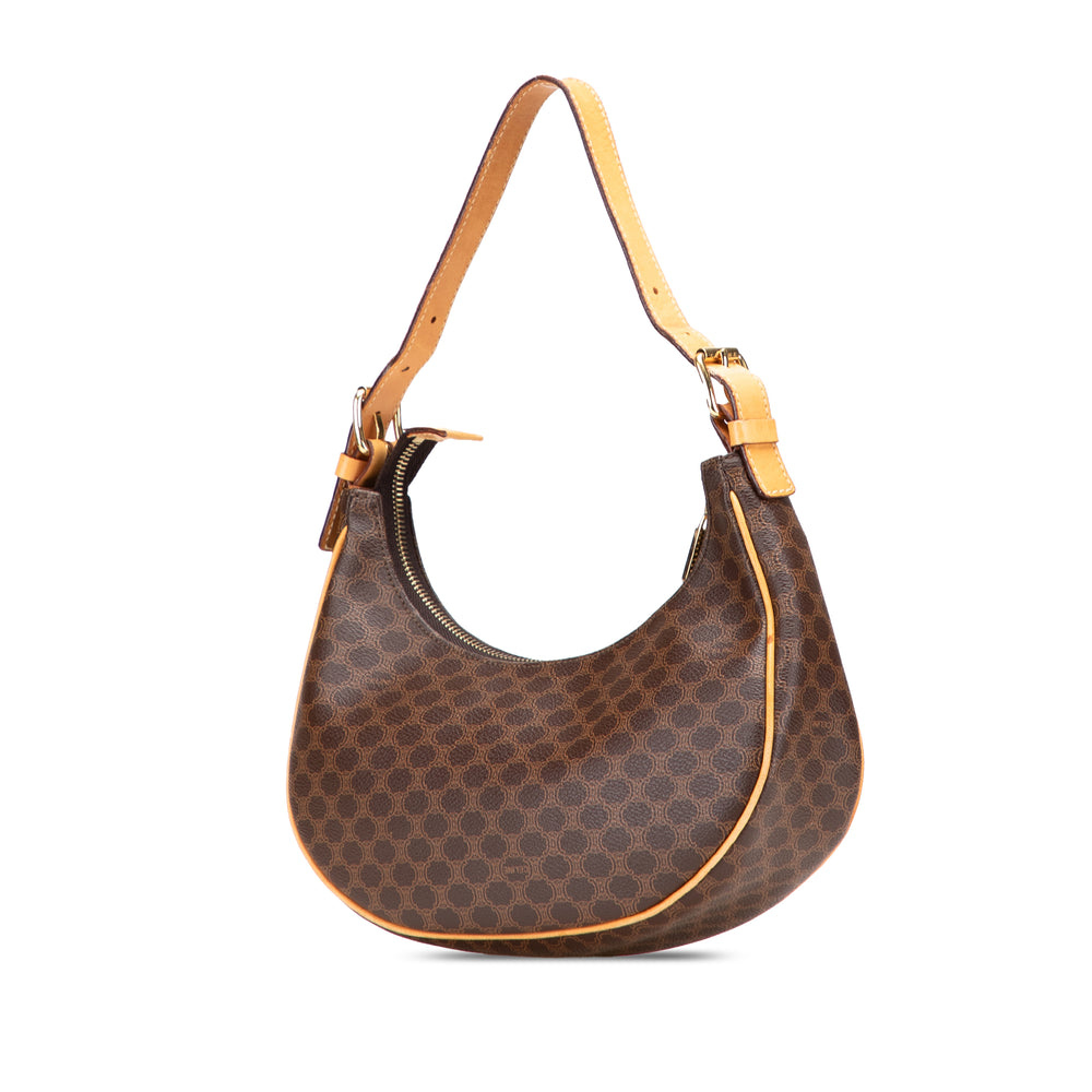 Macadam Coated Canvas Ava Shoulder Bag Brown - Gaby Paris