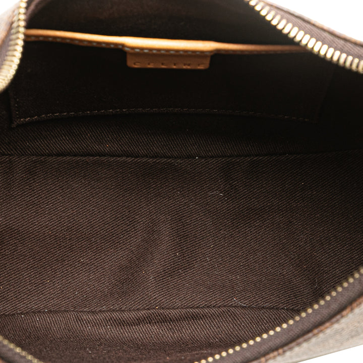 Macadam Coated Canvas Ava Shoulder Bag Brown - Gaby Paris