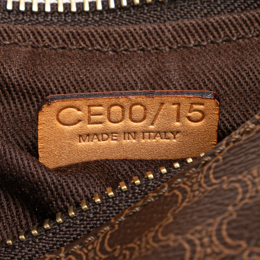 Macadam Coated Canvas Ava Shoulder Bag Brown - Gaby Paris