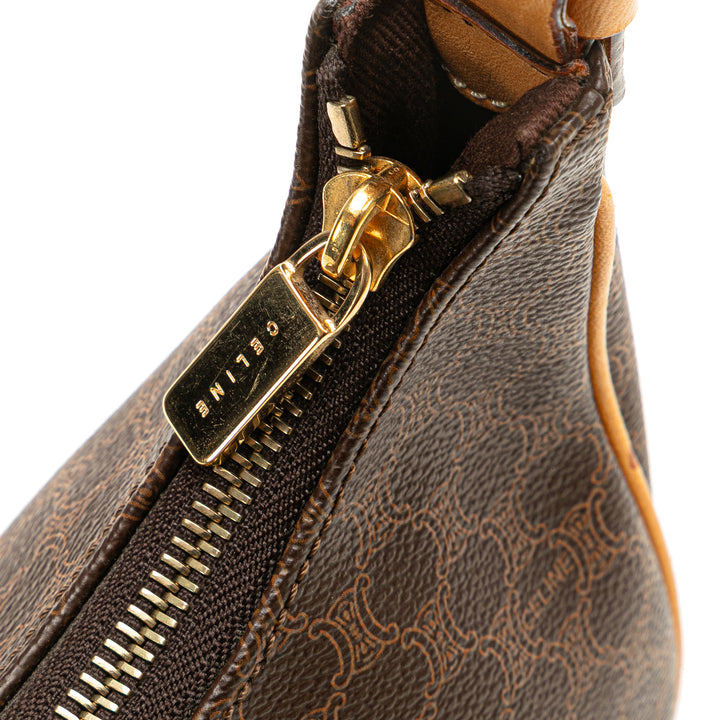 Macadam Coated Canvas Ava Shoulder Bag Brown - Gaby Paris