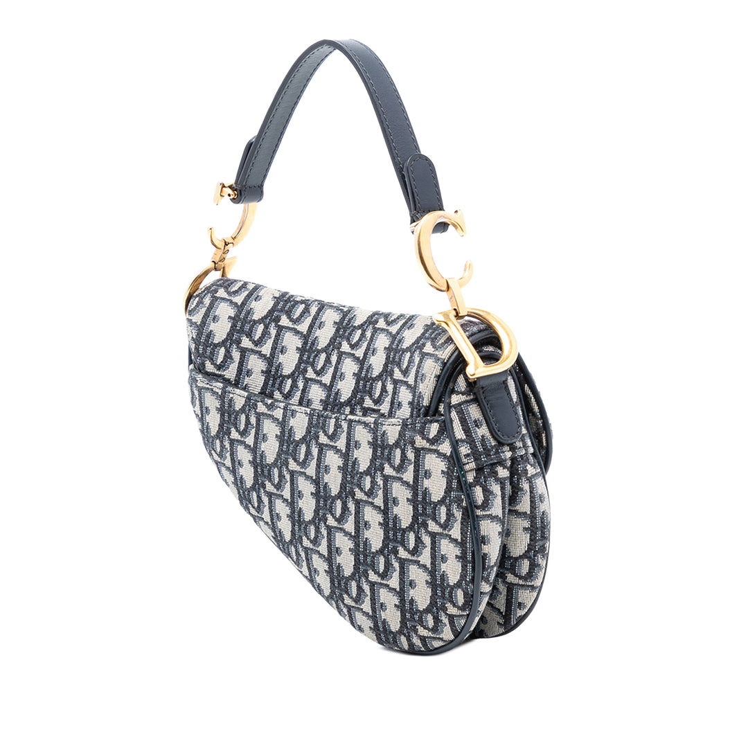 Dior Micro Oblique Toile Saddle Sac