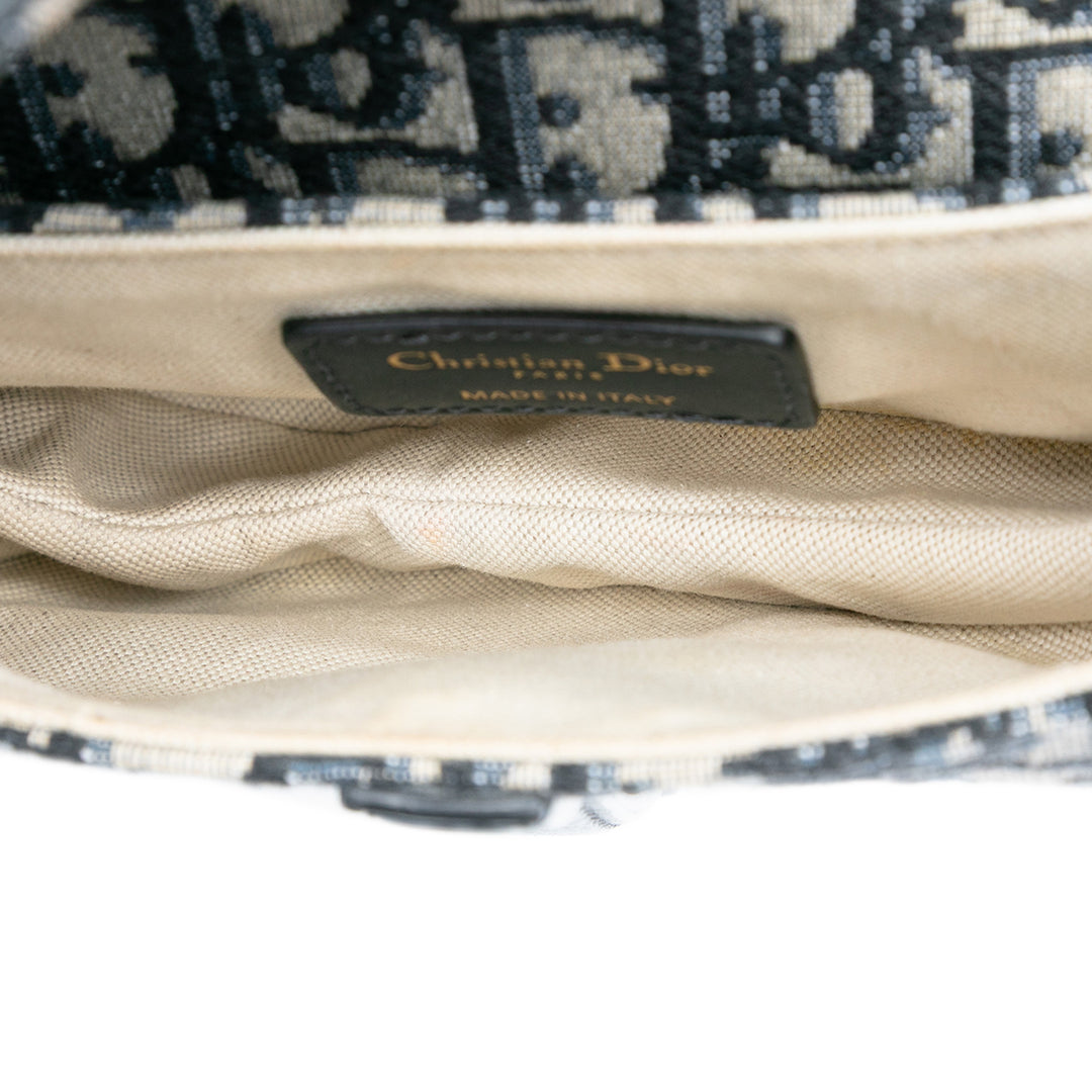 Dior Micro Oblique Toile Saddle Sac