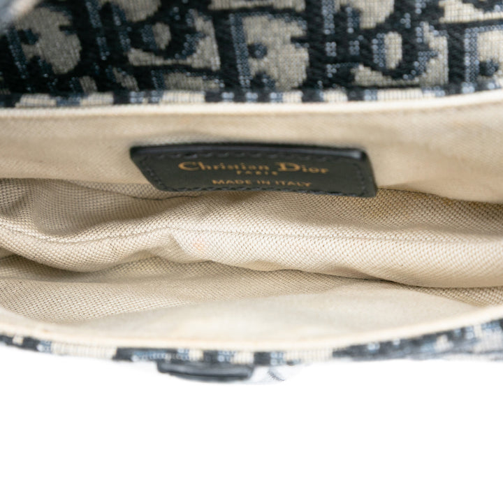 Dior Micro Oblique Toile Saddle Sac