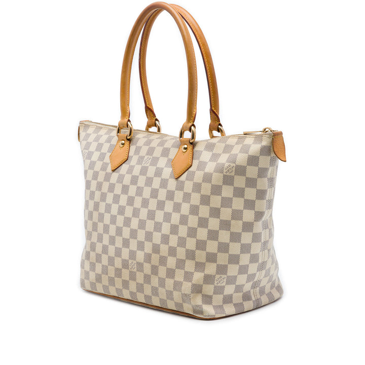 Saleya MM Damier Azur Blanc