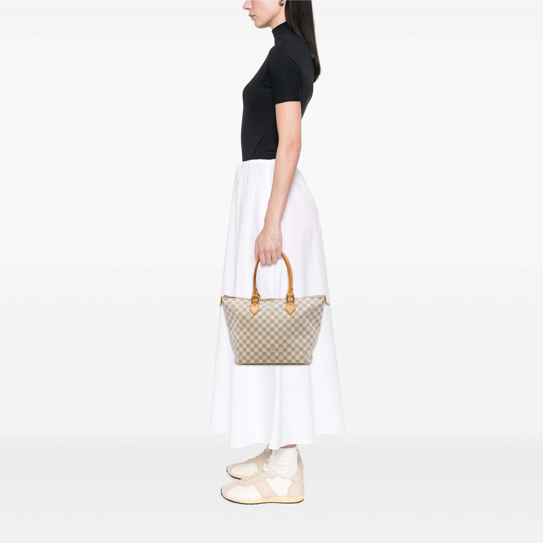 Saleya MM Damier Azur Blanc