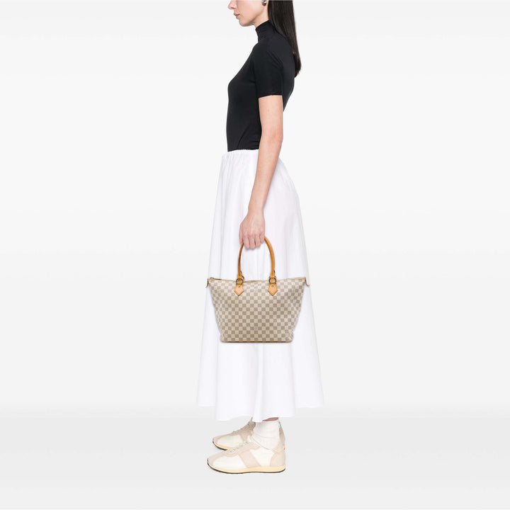 Saleya MM Damier Azur Blanc