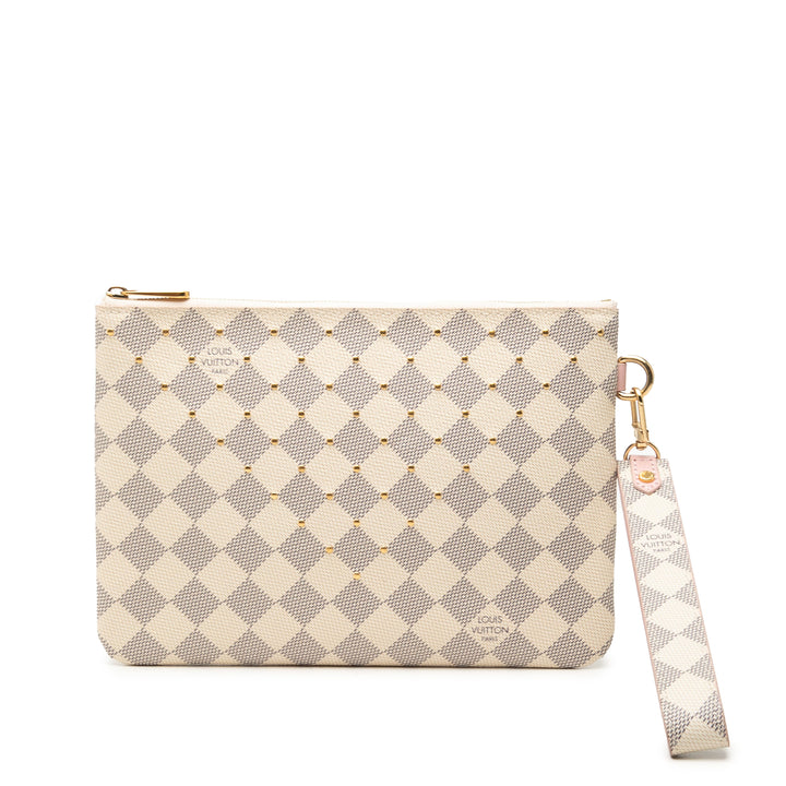 City Pochette Damier Azur Blanc
