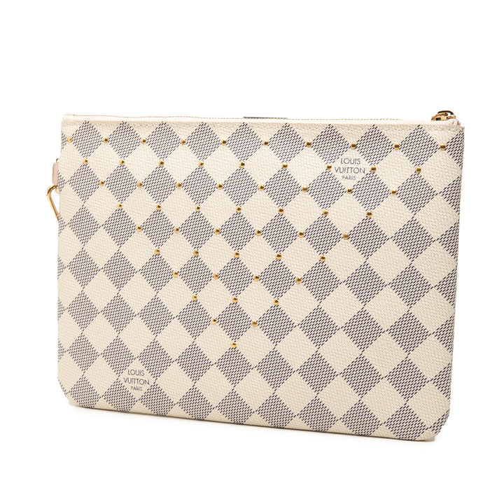 City Pochette Damier Azur Blanc