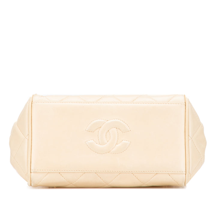 Quilted Lambskin Chain Shoulder Bag Brown - Gaby Paris
