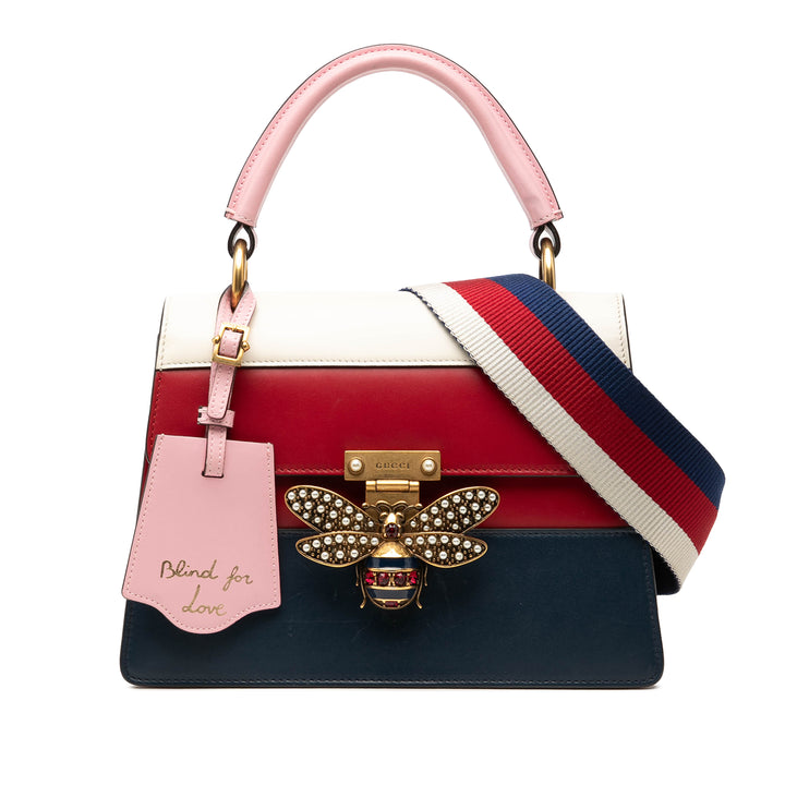 Gucci Small Tricolor Cuir de veau Queen Margaret sac à anse supérieure