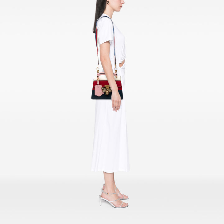 Gucci Small Tricolor Cuir de veau Queen Margaret sac à anse supérieure