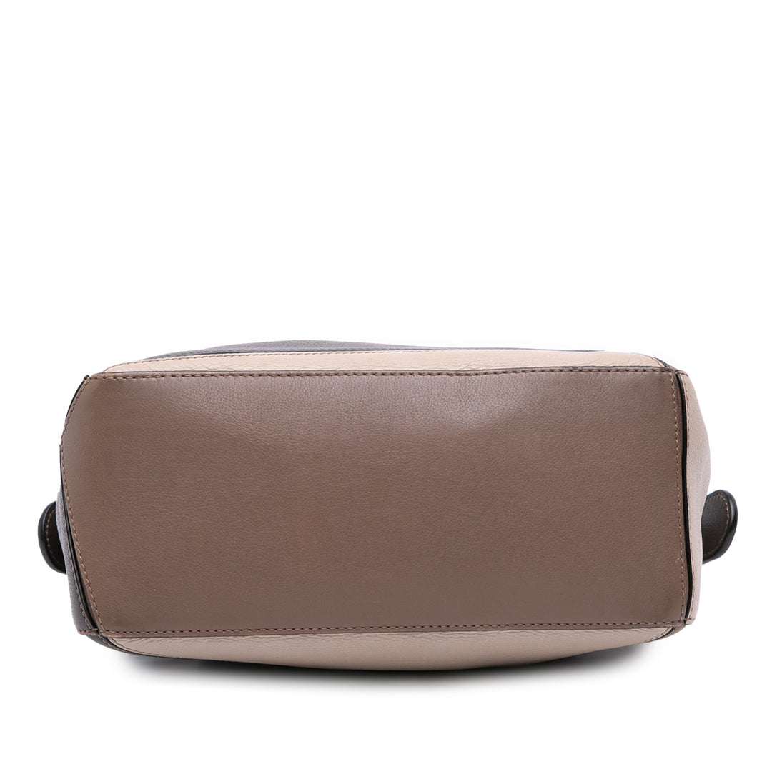 Small Tricolor Calfskin Puzzle Satchel Gray - Gaby Paris