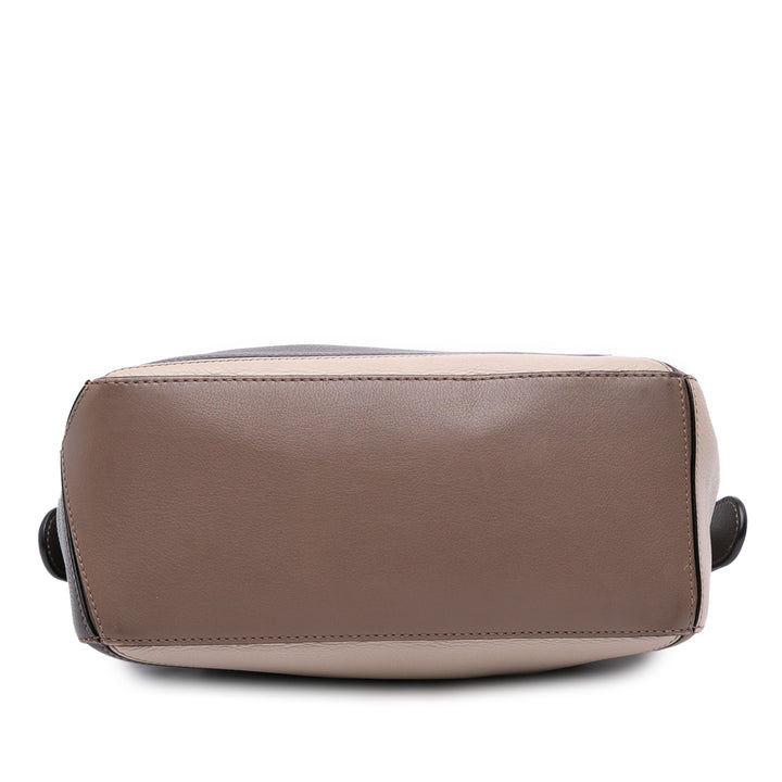 Small Tricolor Calfskin Puzzle Satchel Gray - Gaby Paris