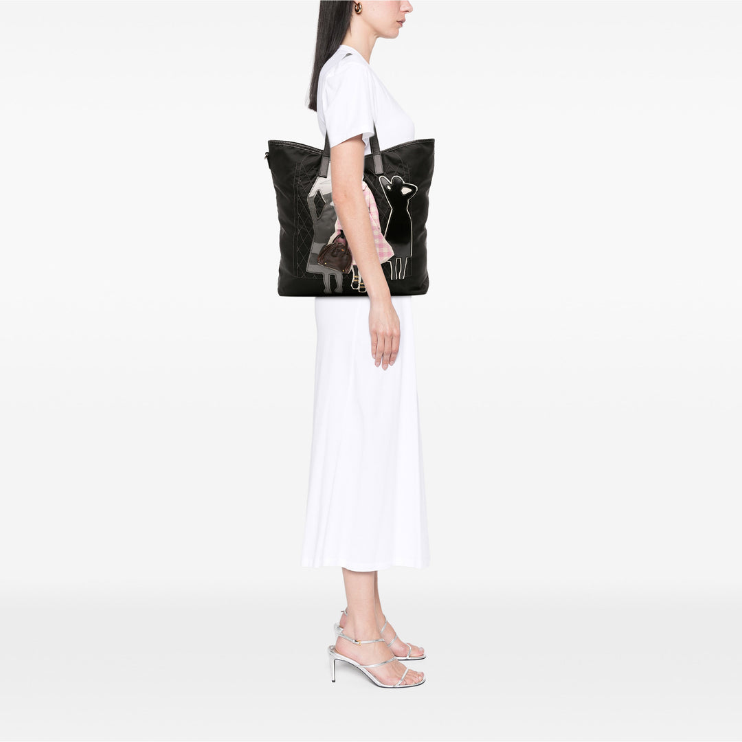 Tessuto Robot Satchel Black - Gaby Paris