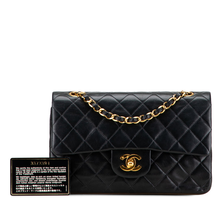 Small Classic Lambskin Double Flap Black - Gaby Paris