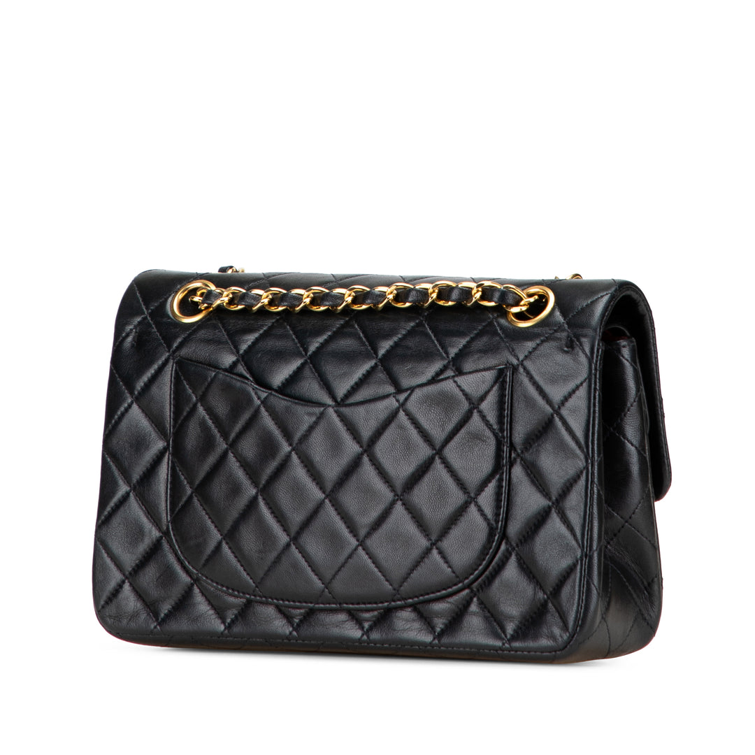 Small Classic Lambskin Double Flap Black - Gaby Paris