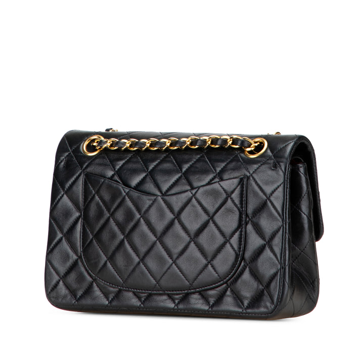 Small Classic Lambskin Double Flap Black - Gaby Paris