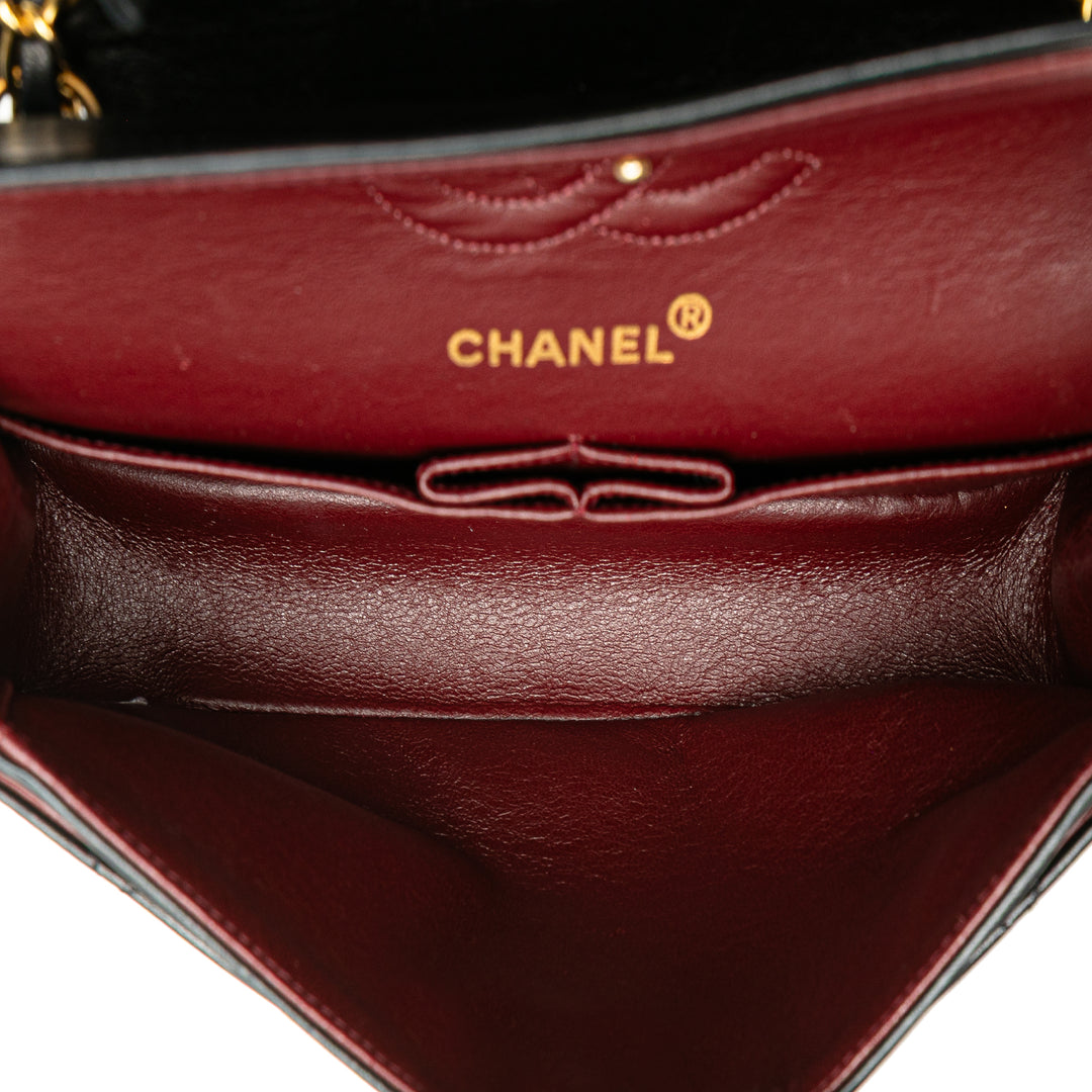 Small Classic Lambskin Double Flap Black - Gaby Paris