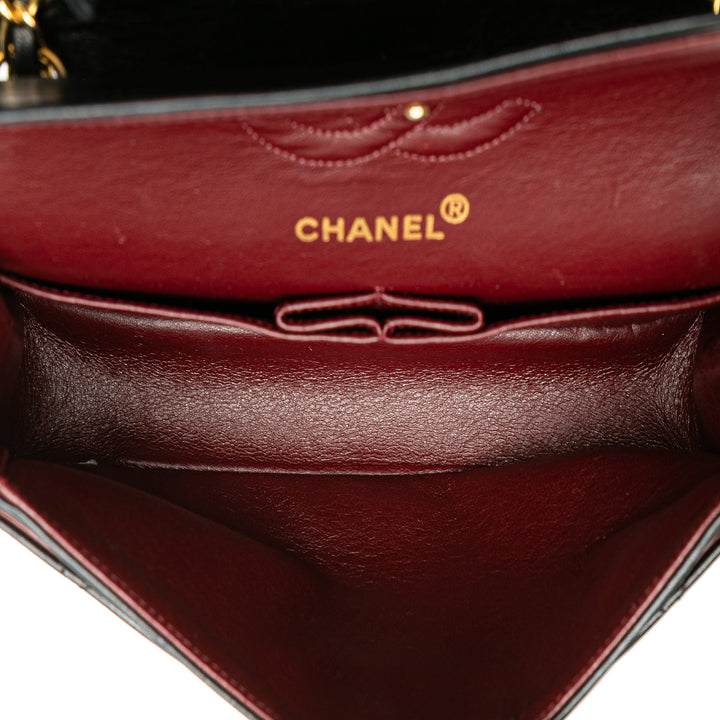Small Classic Lambskin Double Flap Black - Gaby Paris