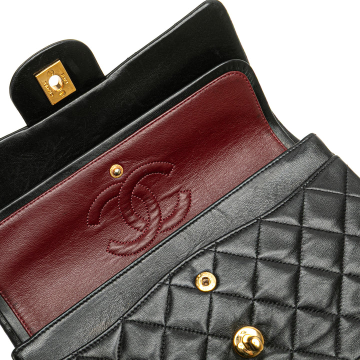 Small Classic Lambskin Double Flap Black - Gaby Paris