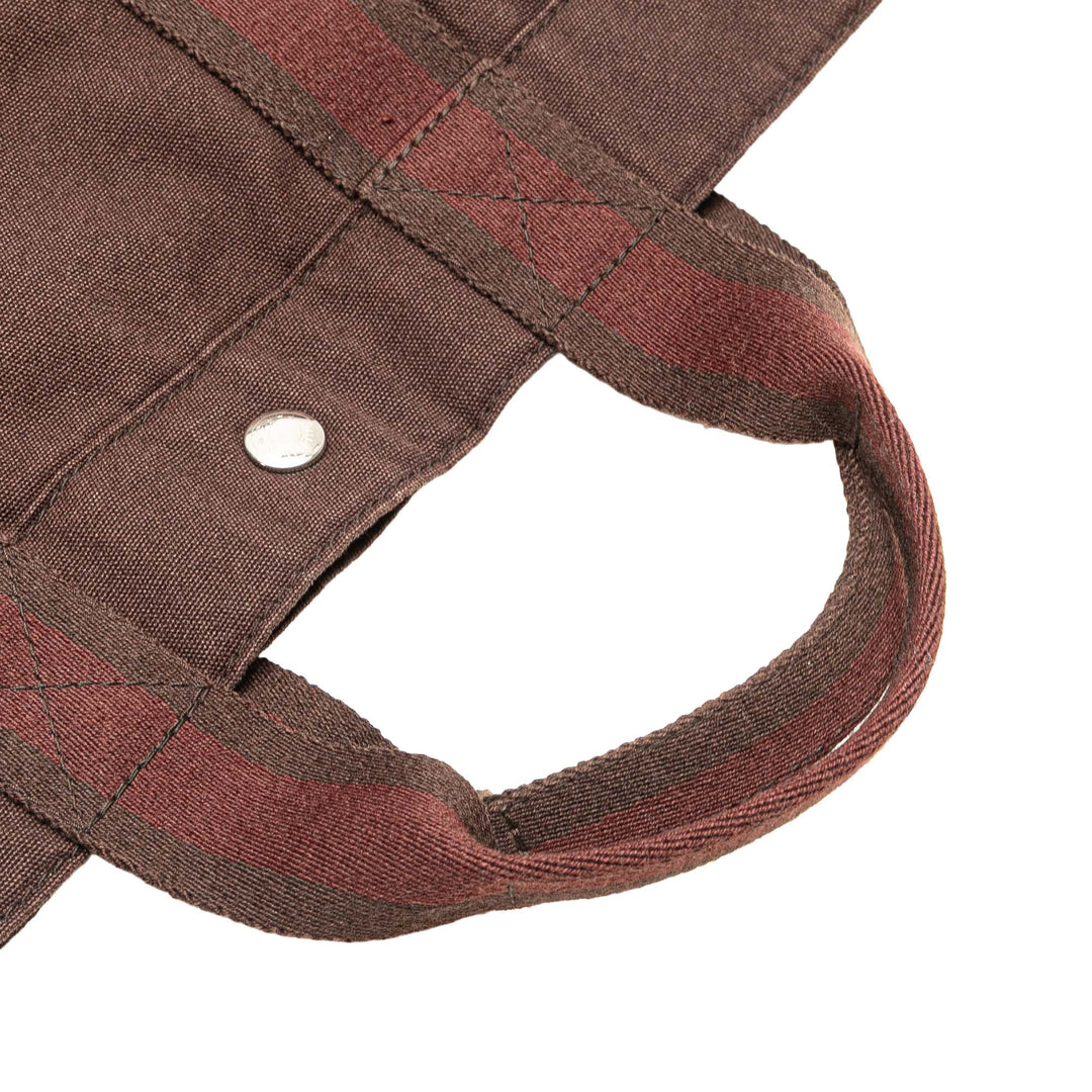 Hermès Toile and Cuir Fourre Tout MM Marron