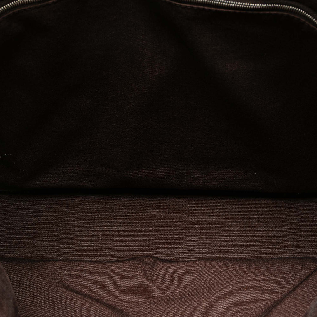 Hermès Toile and Cuir Fourre Tout MM Marron