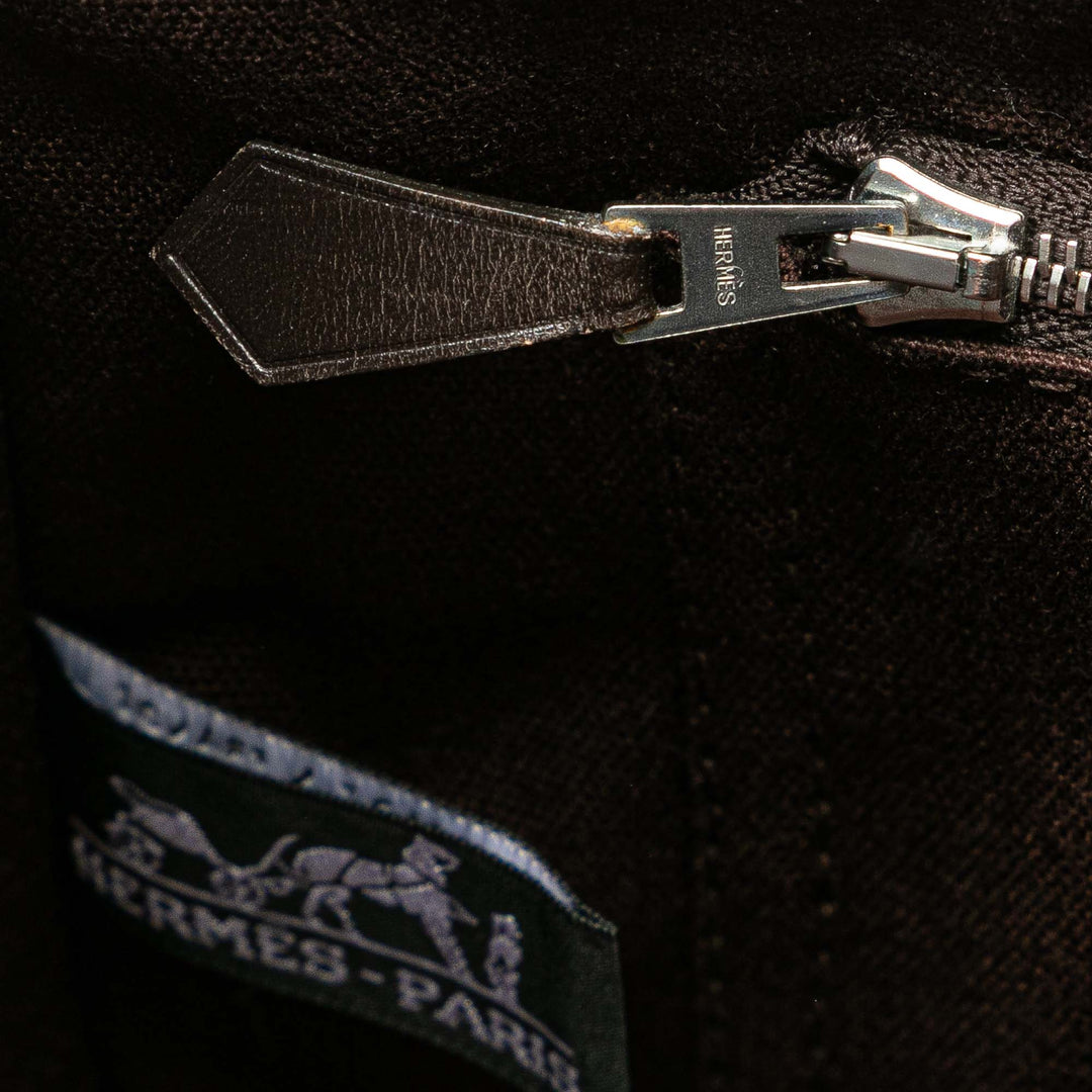 Hermès Toile and Cuir Fourre Tout MM Marron