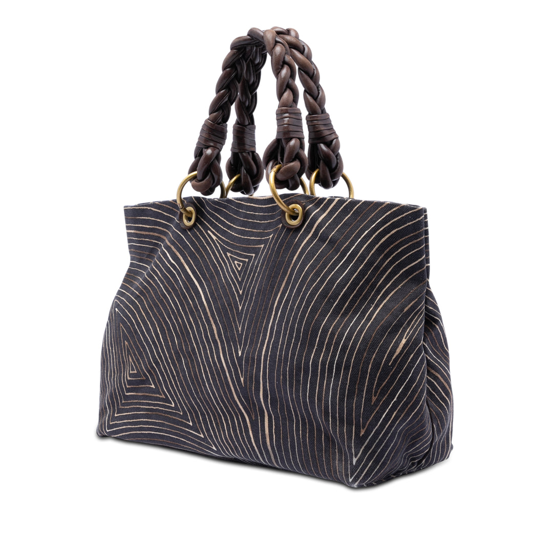 Bottega Veneta Printed Toile Cabat Cabas