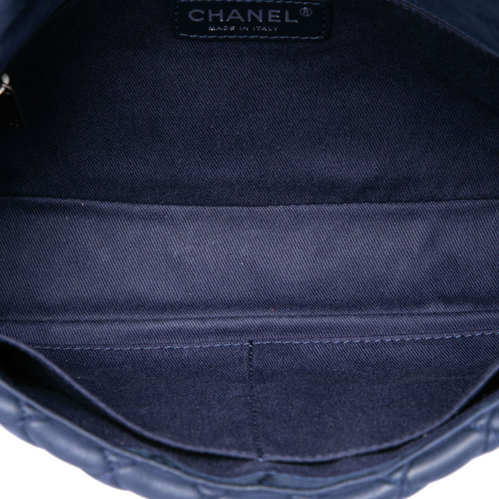Chanel Large Matelassé Iridescent Cuir de veau New Bubble à rabat
