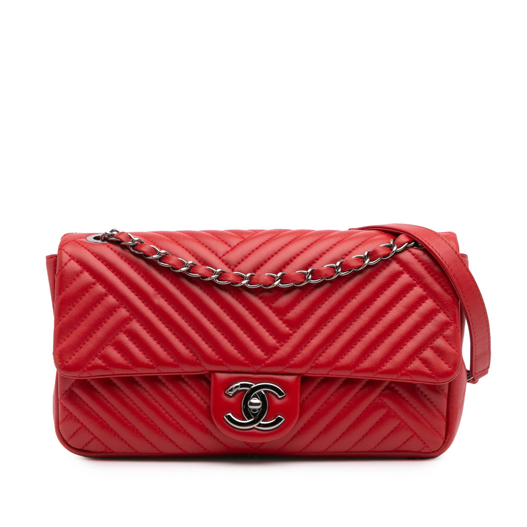 Medium Lambskin CC Crossing Flap Red - Gaby Paris