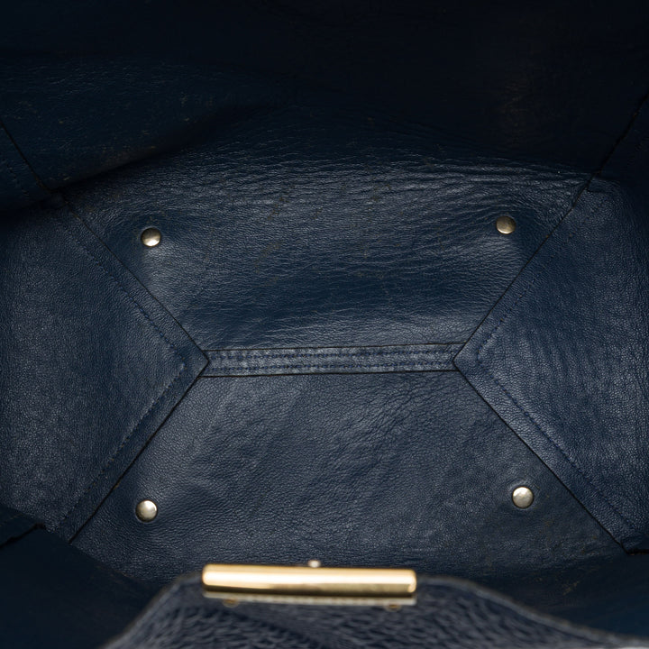 Burberry Cabas Elephant embossé Check Canterbury Petit Cuir de veau Bleu – vue 4 – GABY PARIS