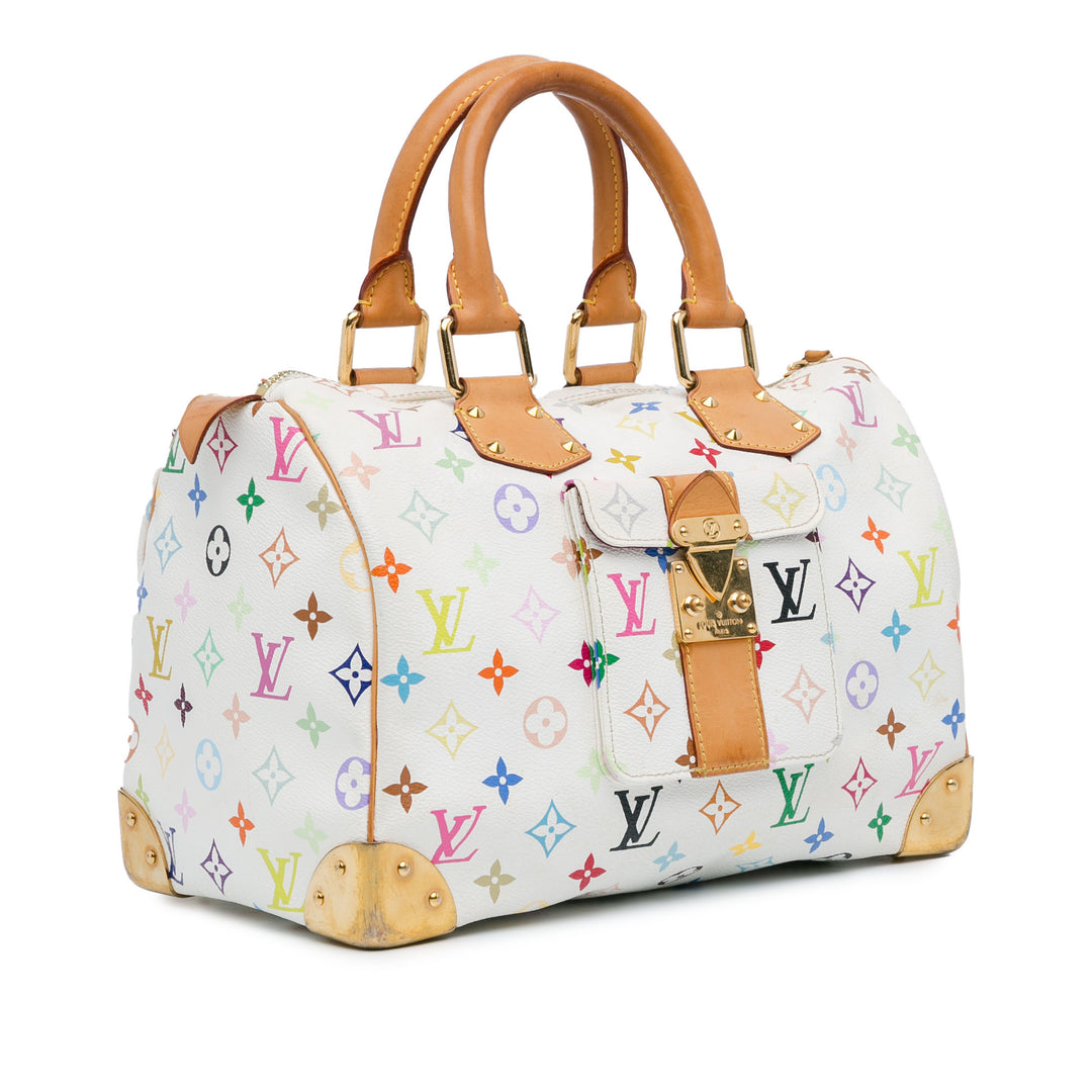 Monogram Multicolore Speedy 30 White - Gaby Paris