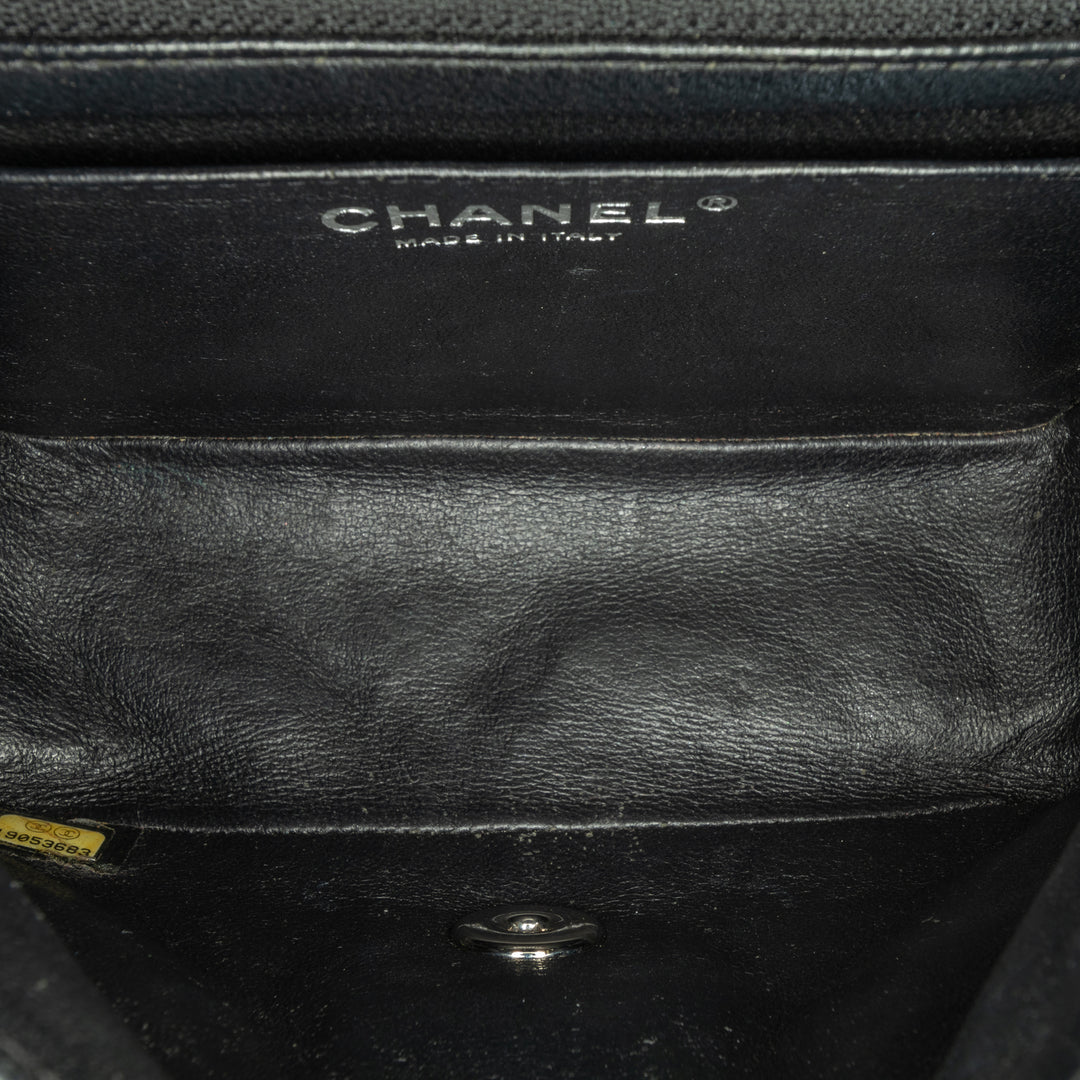 Chanel Mini Square Classic Cuir verni Simple rabat
