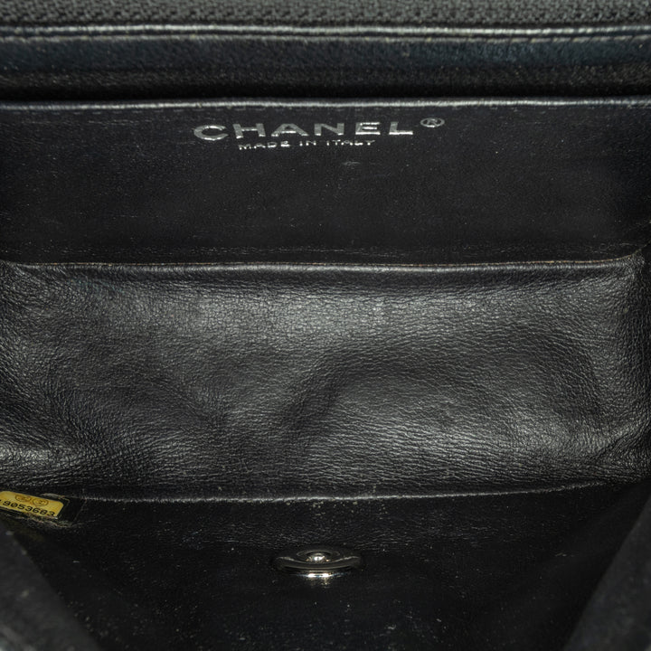 Chanel Mini Square Classic Cuir verni Simple rabat