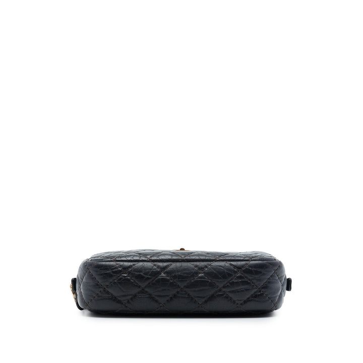 Matelassé vieilli Reissue Sac caméra Mini Cuir de veau Noir