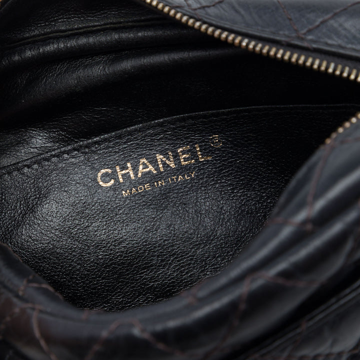 Matelassé vieilli Reissue Sac caméra Mini Cuir de veau Noir