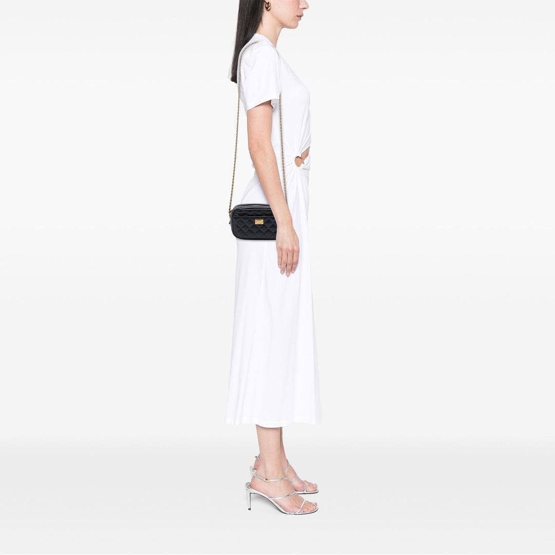 Matelassé vieilli Reissue Sac caméra Mini Cuir de veau Noir