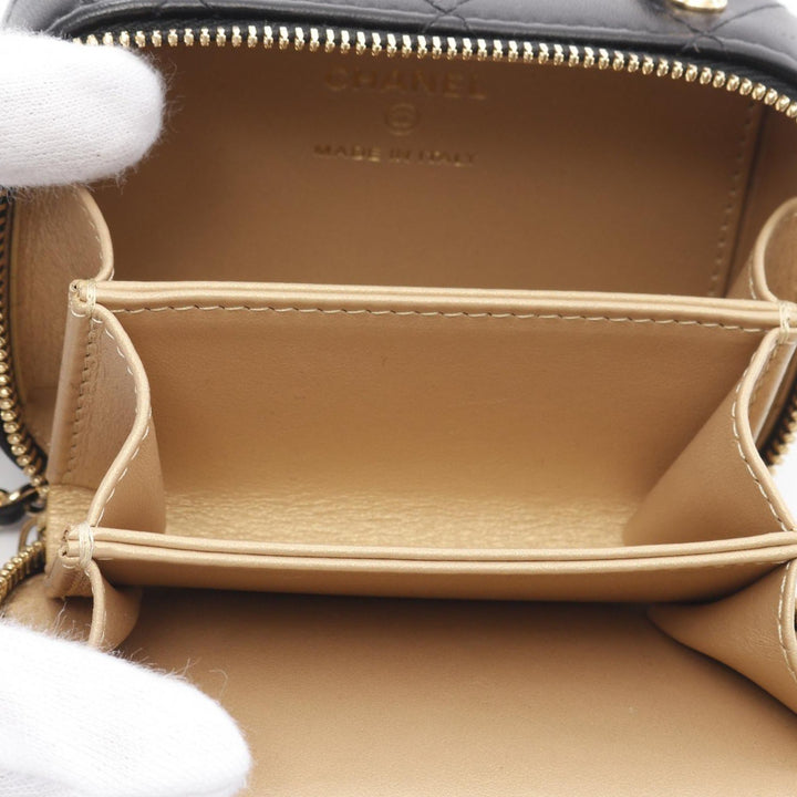 Extra Mini CC Quilted Golden Plate Vanity Crossbody Black - Gaby Paris