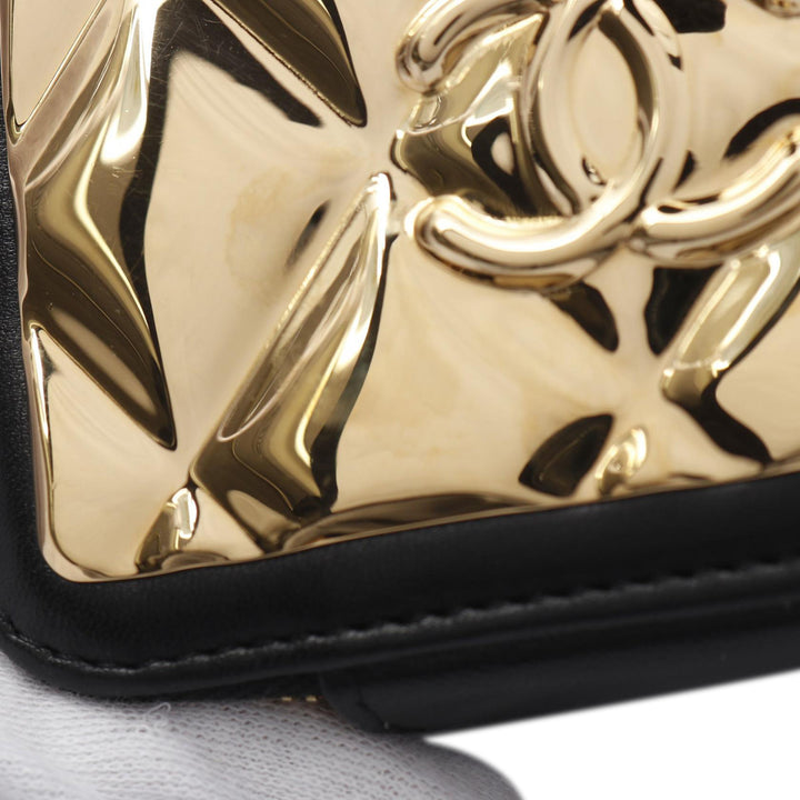 Extra Mini CC Quilted Golden Plate Vanity Crossbody Black - Gaby Paris