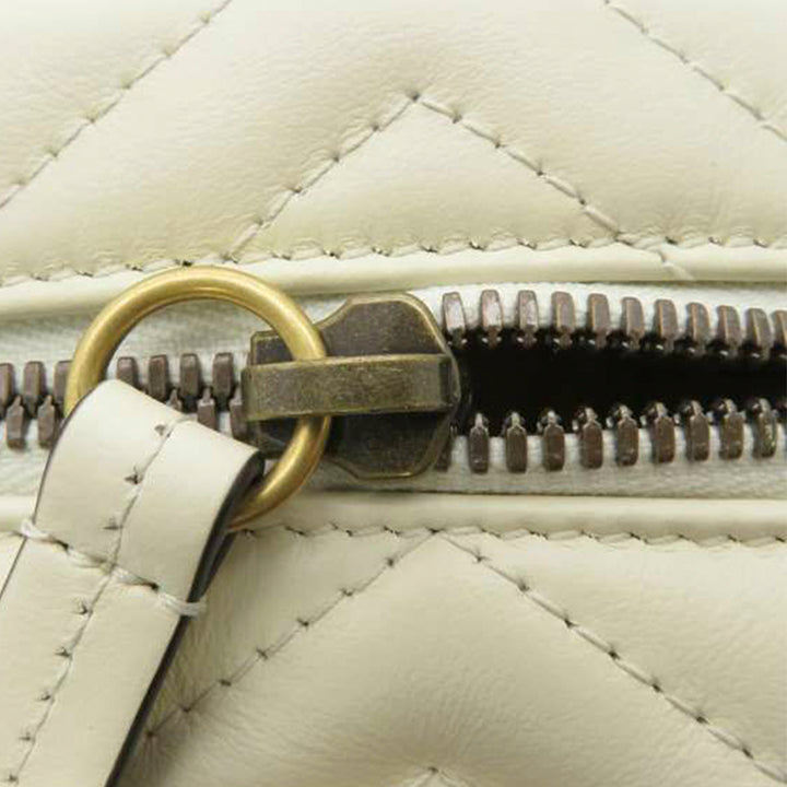 Mini GG Marmont Matelasse Backpack White - Gaby Paris