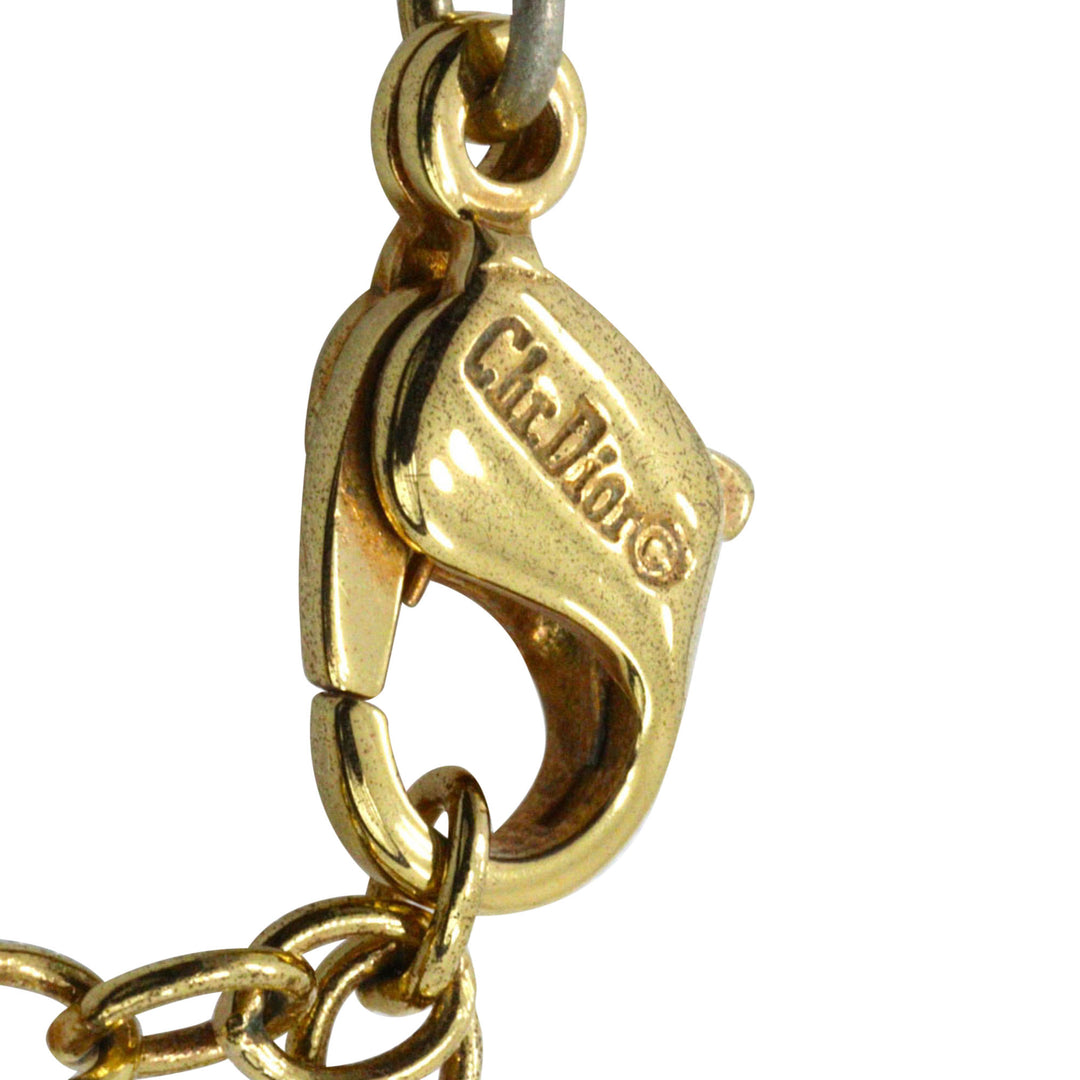 Dior plaqué Strass Heart Pendant Collier