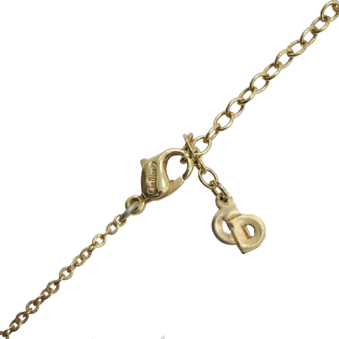 Dior plaqué Strass Heart Pendant Collier