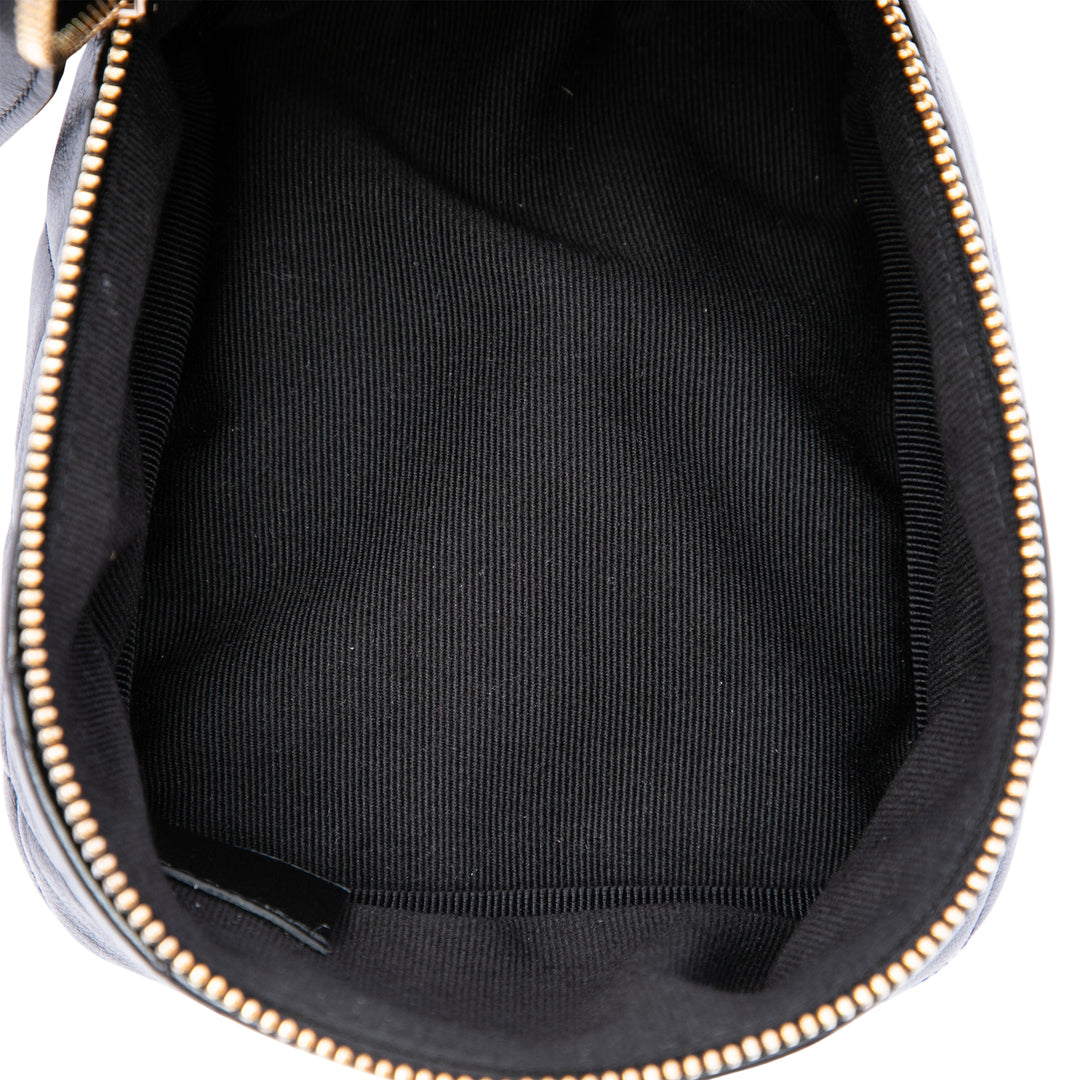CC Matelassé Cube Wristlet Vanity Cuir d'agneau Noir
